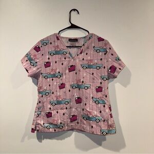 Vintage Pink Panther Scrub Top